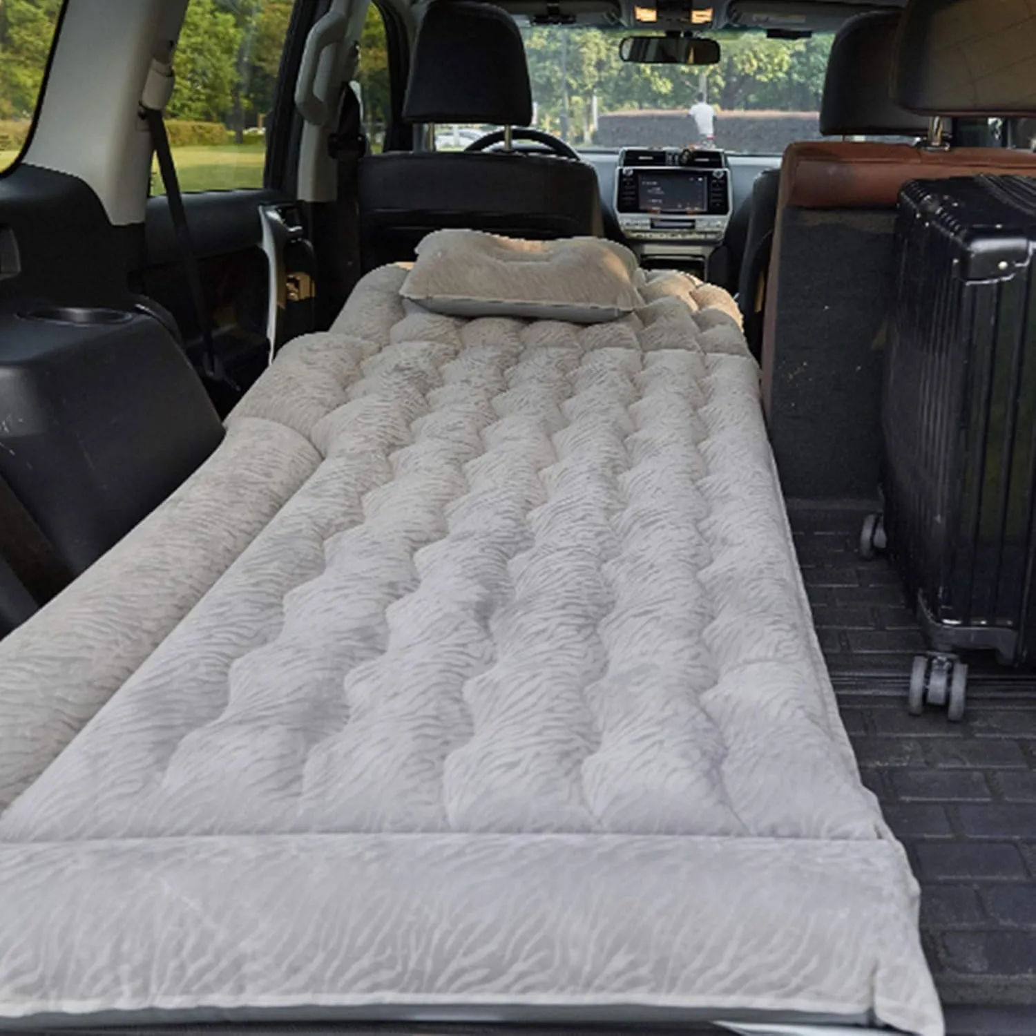 Car Bed for Nissan Pathfinder V 2021 2022 2023 2024, Portable Folding Double Car Air Mattress Trunk Airbed Sleeping Bed Traveling Car Accessories,Grey