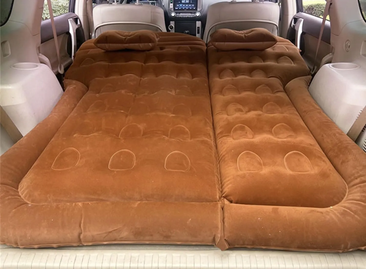 Car Bed for Nissan Prairie (M12) 1998-2003 2004, Thickened Double-Sided Portable Foldable Sleeping Pad Car Inflatable Mattress Car Accessories,Brown