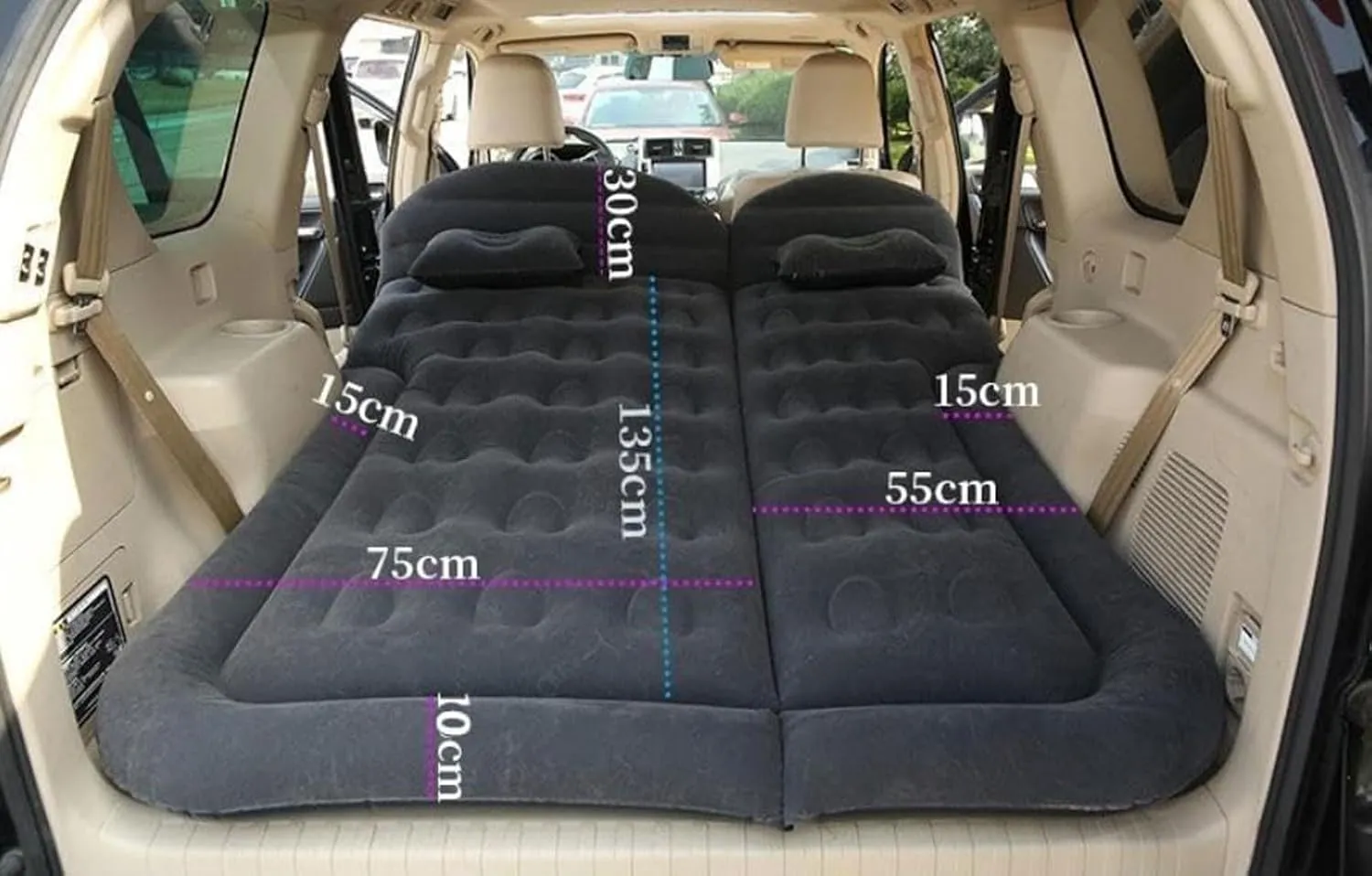 Car Bed for Nissan Prairie (M12) 1998-2003 2004, Thickened Double-Sided Portable Foldable Sleeping Pad Car Inflatable Mattress Car Accessories,Brown