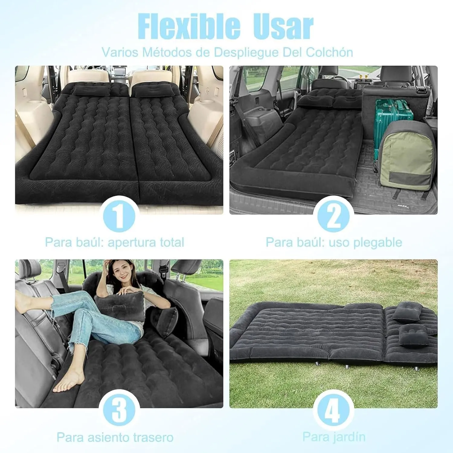 Car Bed for Nissan Prairie (M12) 1998-2003 2004, Thickened Double-Sided Portable Foldable Sleeping Pad Car Inflatable Mattress Car Accessories,Brown