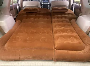 Car Bed for Nissan Prairie (M12) 1998-2003 2004, Thickened Double-Sided Portable Foldable Sleeping Pad Car Inflatable Mattress Car Accessories,Brown
