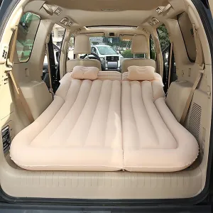 Car Inflatable Mattress for Ford Explorer 2020 2021 2022 2023 2024 Rear Trunk Air Cushion Camping Travel Folding Self Inflating Sleeping Pad Back Seat Air Mattresses,Beige