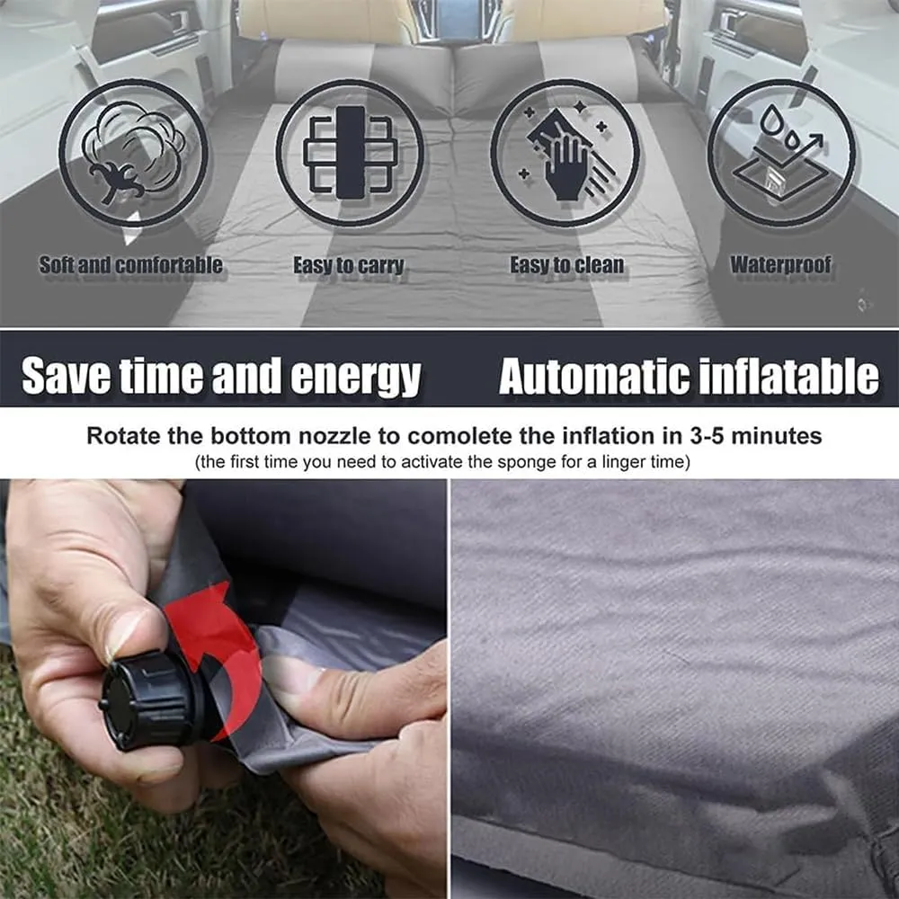 Car Inflatable Mattress for Ford F150 Lightning 2022 2023 2024 Self Inflating Sleeping Pad Thickened Air Bed Cushion Camping Travel Mattress Multifunctional,Red