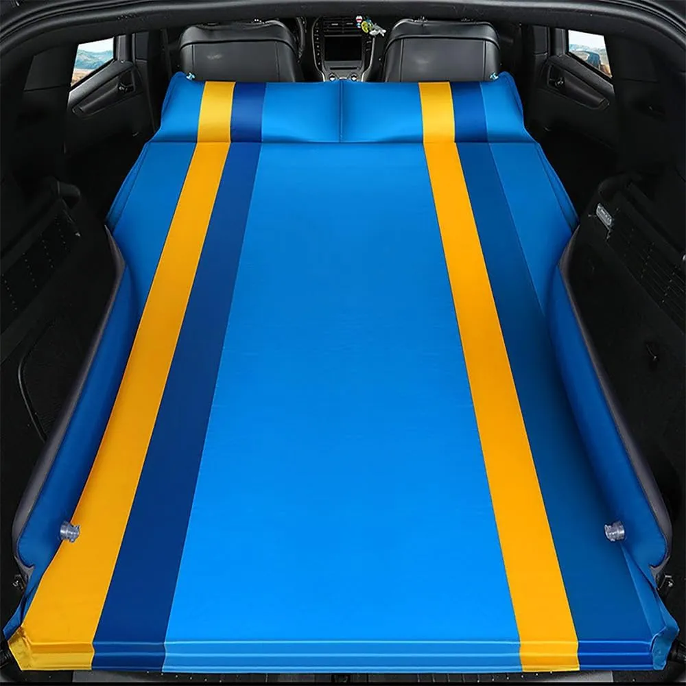Car Inflatable Mattress for Suburban/GMC Yukon XL 2021 2022 2023 2024 Self Inflating Sleeping Pad Thickened Air Bed Cushion Camping Travel Mattress Multifunctional,Blue-Yellow