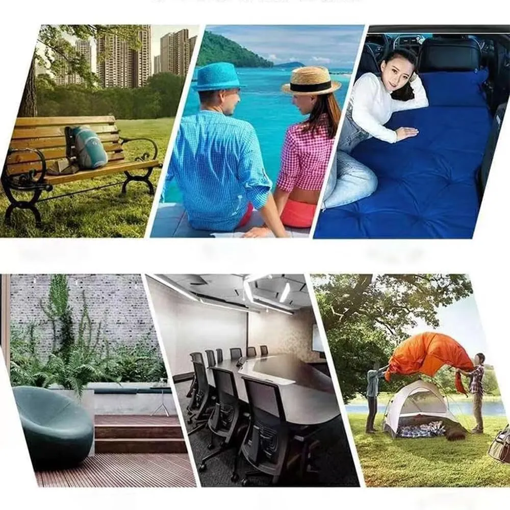 Car Inflatable Mattress for Volkswagen VW Atlas (7-Seater) 2018-2022 2023 2024 2025 Portable Air Sleeping Bed with Pillow Camping Travel Cot Inflatable Trunk Sleeping Pad,Black