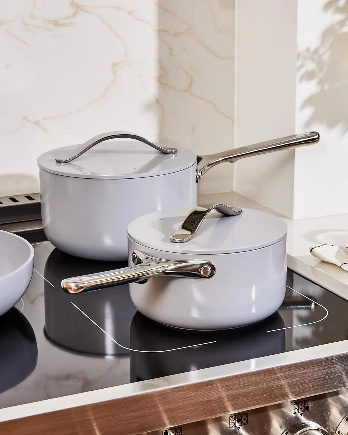 Caraway Nonstick Ceramic Sauce Pan with Lid (1.75 qt) - Non Toxic, PTFE & PFOA Free - Oven Safe & Compatible with All Stovetops (Gas, Electric & Induction) - Sage