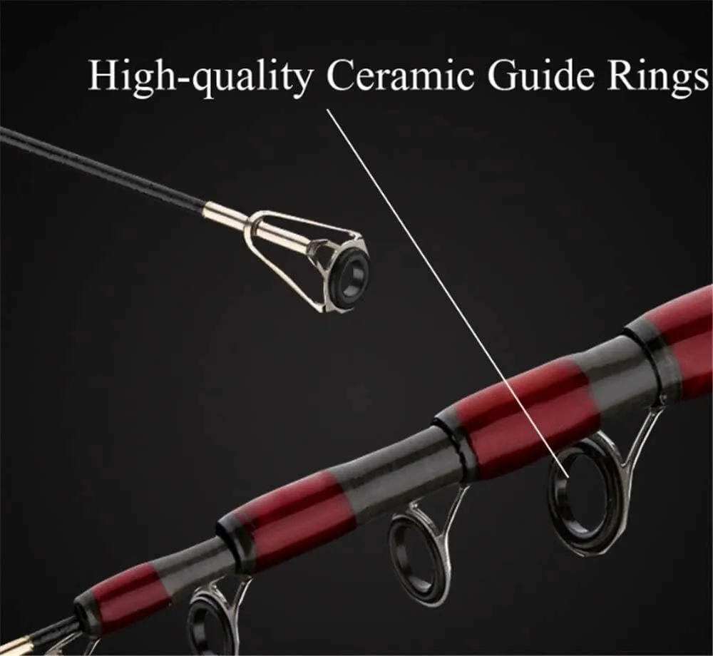 Carbon Casting Spinning Rod Portable Ultralight Telescopic Fishing Rod Spinning Fishing Pole 1.8m 2.1m 2.4m 2.7m 3.0m 3.3m 3.6m (Color : Spin, Size : 3.3m) (Spin 2.4m) (S