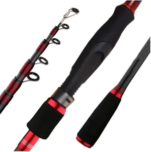 Carbon Casting Spinning Rod Portable Ultralight Telescopic Fishing Rod Spinning Fishing Pole 1.8m 2.1m 2.4m 2.7m 3.0m 3.3m 3.6m (Color : Spin, Size : 3.3m) (Spin 2.4m) (S