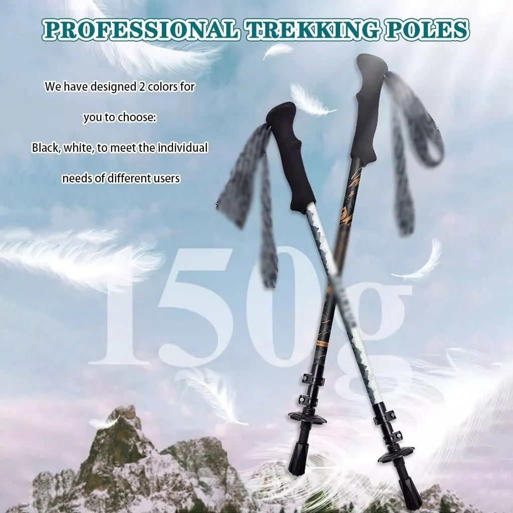 Carbon Fiber Durable Walking Stick, Aluminum Alloy Flip Lock, Non-Slip EVA Grip Trekking Stick, for Camping, Traveling