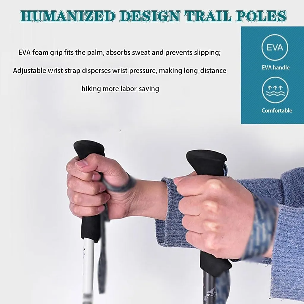 Carbon Fiber Durable Walking Stick, Aluminum Alloy Flip Lock, Non-Slip EVA Grip Trekking Stick, for Camping, Traveling
