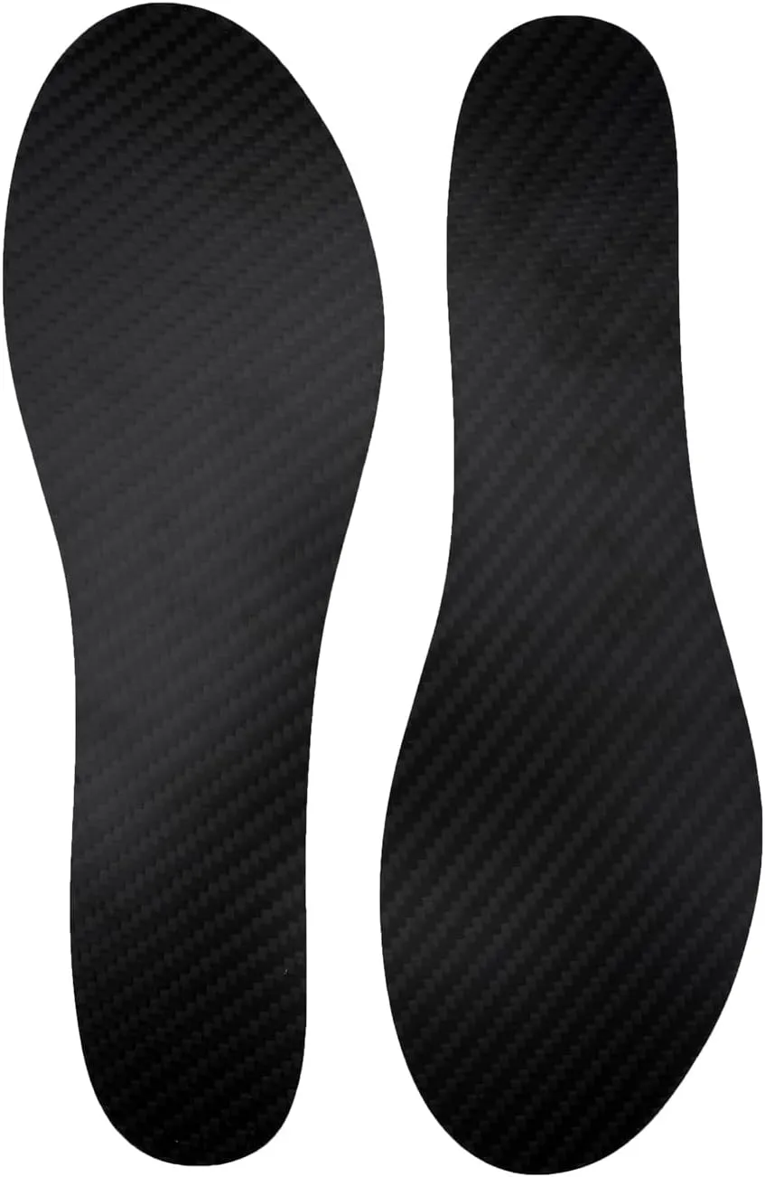 Carbon Fiber Insole 1 Pair Carbon Fiber Foot Plate for Hallux Rigidus, Limitus, Turf Toe, Arthritis, Fractures,Rigid Sole Shoe Insert for Sports, Hiking, Trekking（Black,Men13-13.5