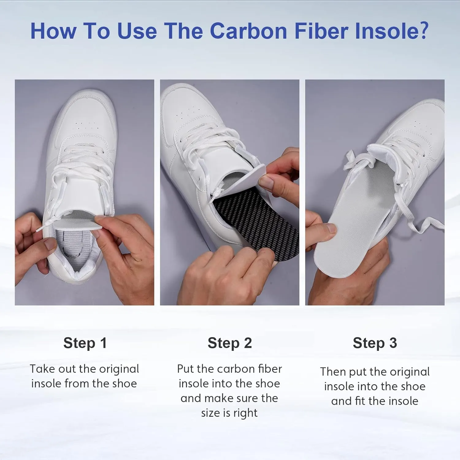 Carbon Fiber Insole 1 Pair, FAKILO Carbon Fiber Insoles Shoes Insert for Women Men, Rigid Support for Turf Toe, Foot Fractures, Hallux Rigidus, Mortons Toe 263 mm - Women's 10-10.5, Men's 9-9.5