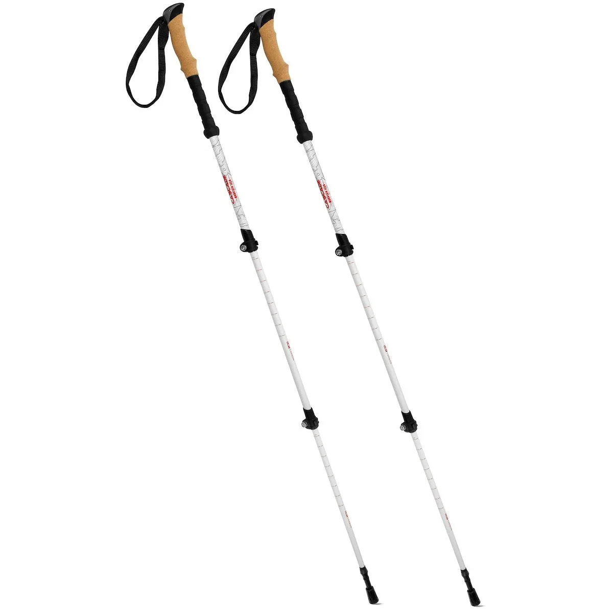 Carbon Fiber Quick Lock Trekking Poles (Cork Grip) - White