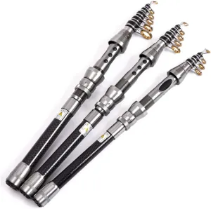 Carbon Fiber Sea Fishing Pole Telescoping Rod Ultra-Light Spinning Mini Fishing Rod