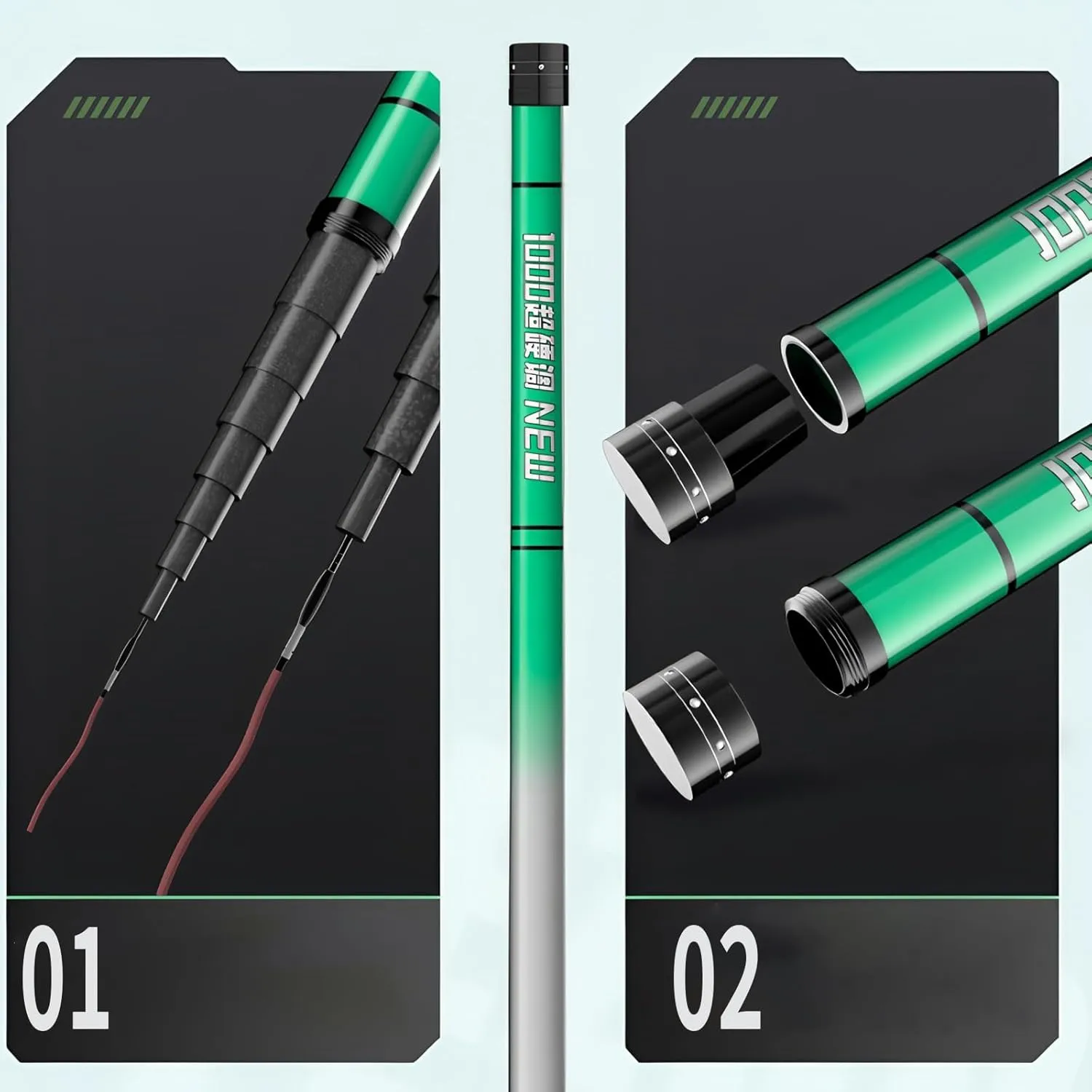 Carbon Fiber Telescopic Fishing Rod Ultra-Hard 19 Tuned Fishing Poles Catfish Rod for Reservoirs, Lakes and Many Other Waters 8m/9m/10m/11m/12m/13m