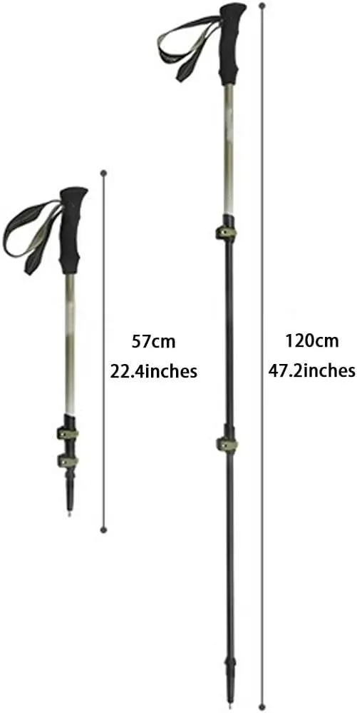 Carbon Fiber Ultralight Trekking Poles, Anti-Shock Mountaining Trail Poles, Tri-fold Design, Balance Support for Seniors, Women, and Men