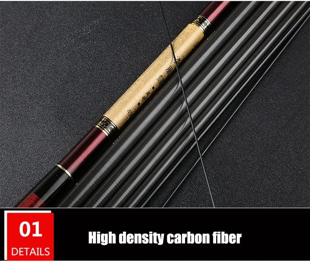 Carbon Fishing Rod Telescopic Carp Rods Super Hard Ultralight Hand Pole 3.6m 4.5m 5.4m 6.3m 7.2m Rivers Lakes Reservoirs Streams