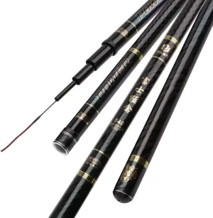 Carbon Fishing Rod Telescopic Carp Rods Super Hard Ultralight Long Section Hand Pole for Big Fish 3.6m 3.9m 4.5m 4.8m 5.4m 5.7m 6.3m 7.2m 8.1m 9m Rivers Lakes Reservoirs Streams