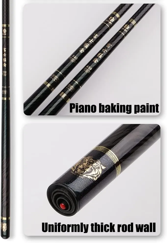 Carbon Fishing Rod Telescopic Carp Rods Super Hard Ultralight Long Section Hand Pole for Big Fish 3.6m 3.9m 4.5m 4.8m 5.4m 5.7m 6.3m 7.2m 8.1m 9m Rivers Lakes Reservoirs Streams