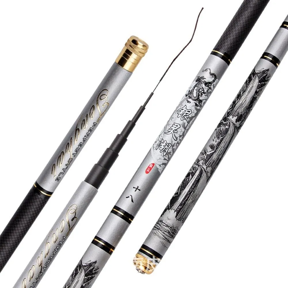 Carbon Fishing Rod Telescopic Super Hard Ultralight Hand Pole 28 Tone 3.6m 4.5m 5.4m 6.3m 7.2m Rivers Lakes Reservoirs Streams