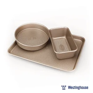 Carbon Steel Baking Pan Set, 3-pc (Loaf Pan, Round Pan   Cookie Tray) - Carbon Steel