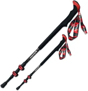 Carbon Trekking Poles- Foldable Telescopic Collapsible, Lightweight, Three-Section External Lock Cane for Exploration, Backpacking, Climbing, Camping