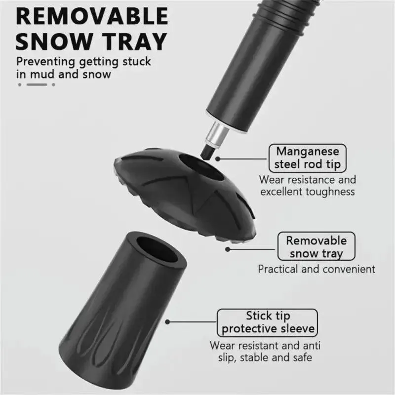 Carbon tungsten tip trekking poles