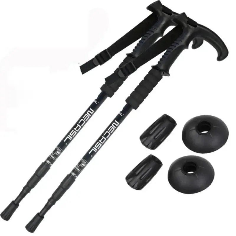 Carbon tungsten tip trekking poles