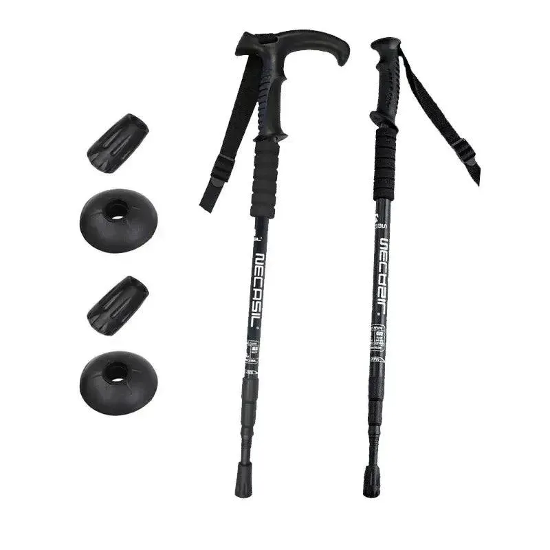 Carbon tungsten tip trekking poles