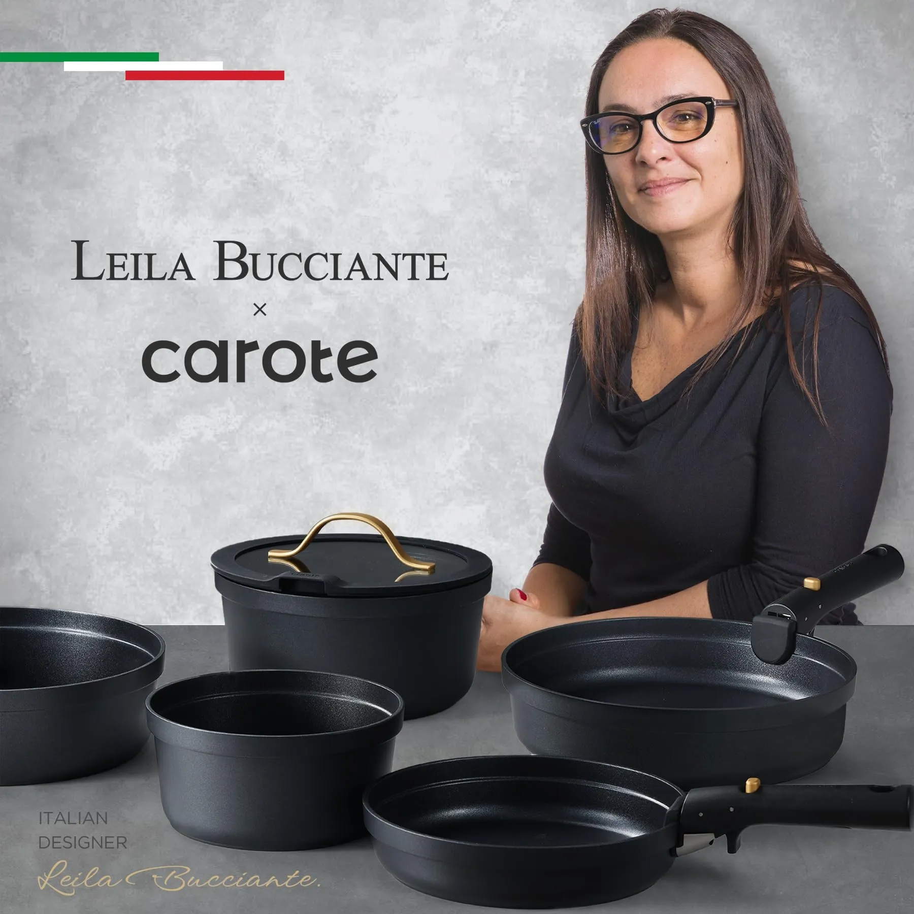 CAROTE 20pcs Pots and Pans Set Non Stick, Nonstick Cookware Set, Dishwasher/Oven/Fridge Safe Pots and Pans, Removable Handle RV Oven Safe Cookware, Induction Kitchen Set, Black