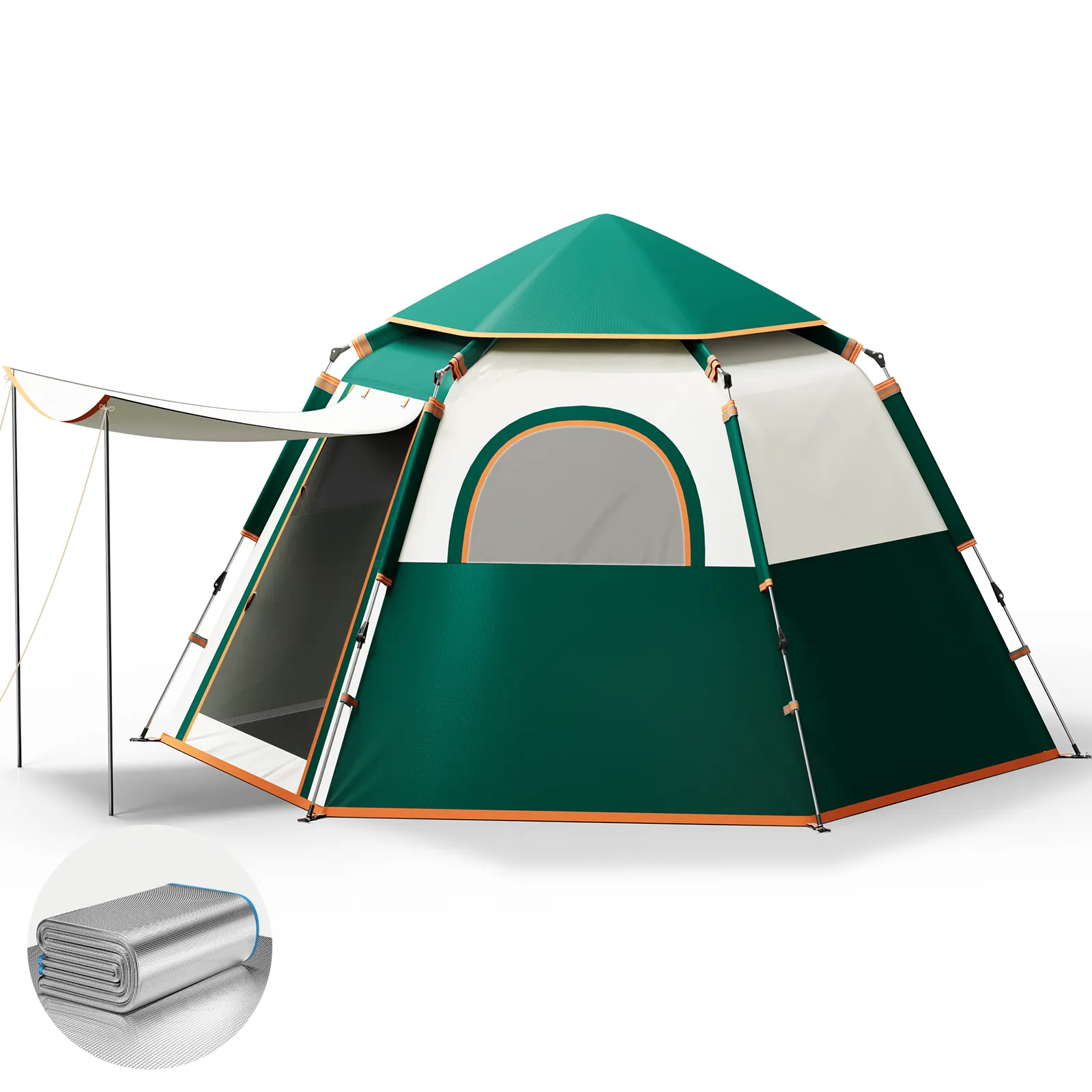 Carry Ground Person 4-6 Tent No-hassle exchange Removable Instant with Bag, and Rainfly Camping, Privacy-focused Camping with Camping Mat Green Tents Tent for