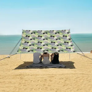 Cartoon Cat Leaf Beach Camping Tent Sun Shelter for Whole Family, Beach Shade Canopy with UPF50  UV Protection,Easy Set Up and Carry,Outdoor Shade for Trips, Fishing, Backyard Fun Picnics