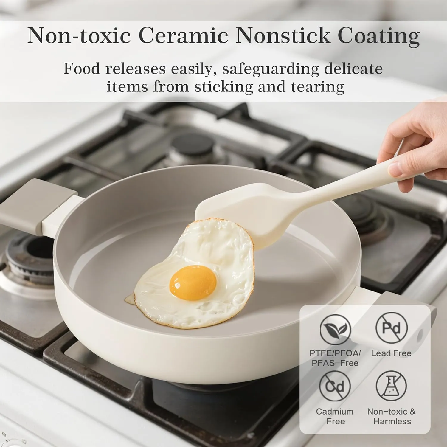 Ceramic Pots and Pans Set Nonstick Stockpot With Stainless Steel Steamer for Cooking Set, Soup Pots With Lid, Multipots with Steamer Basket for Pot, Pasta Strainer Insert Induction Cookware