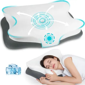 Cervical Neck Pillow for Pain Relief, Ergonomic Side Sleeper Pillow for Neck Support, Cooling Memory Foam Pillows for Sleeping, Contour Pillow Orthopedic Bed Pillow for Back Stomach Sleepers