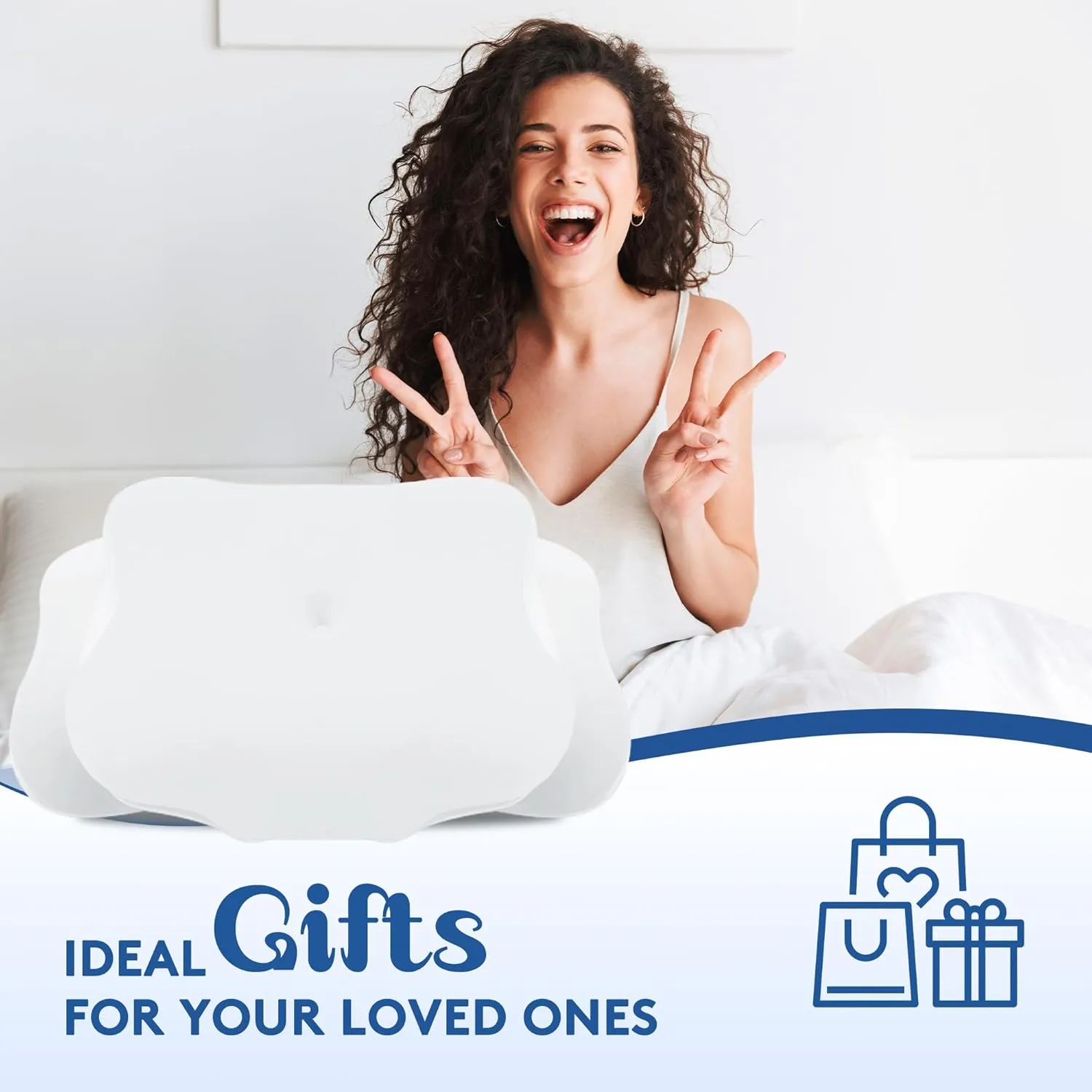 Cervical Pillow for Neck Pain Relief, Cooling Contour Memory Foam Pillows Support Odorless Ergonomic Neck Pillow Adjustable Orthopedic Bed Pillow for Side Back Stomach Sleeper with Pillowcase（White）