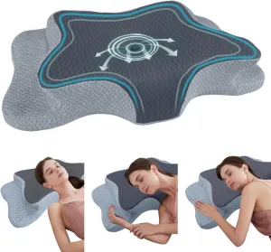 Cervical Pillow for Neck Pain Relief, Memory Foam Pillows, Ergonomic Contour Bed Pillow, Soft for Side Sleep Stomach Sleeping and Back Sleepers