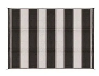 Charcoal Stripe Awning Leisure Mat 6' X 9'