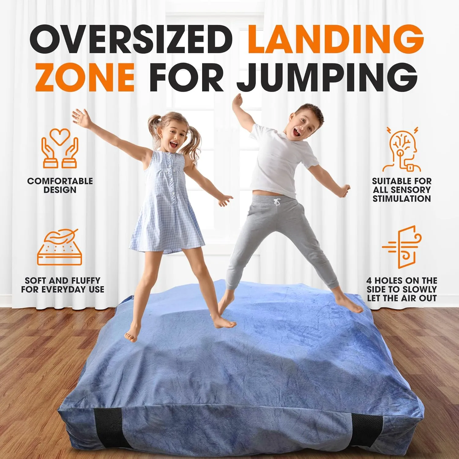 Cheer Collection Crash Pad - Crash Pads for Kids Sensory with Washable Cover - Sensory Room Must Haves - Crash Mat