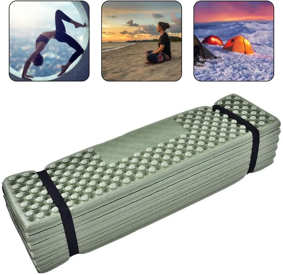 Christmas Carnival Foam Sleeping Pad, Foam Camping Mat, Outdoor Foam Camping Mat Folding Beach Tent Sleeping Pad Waterproof Mattress(Black Green)