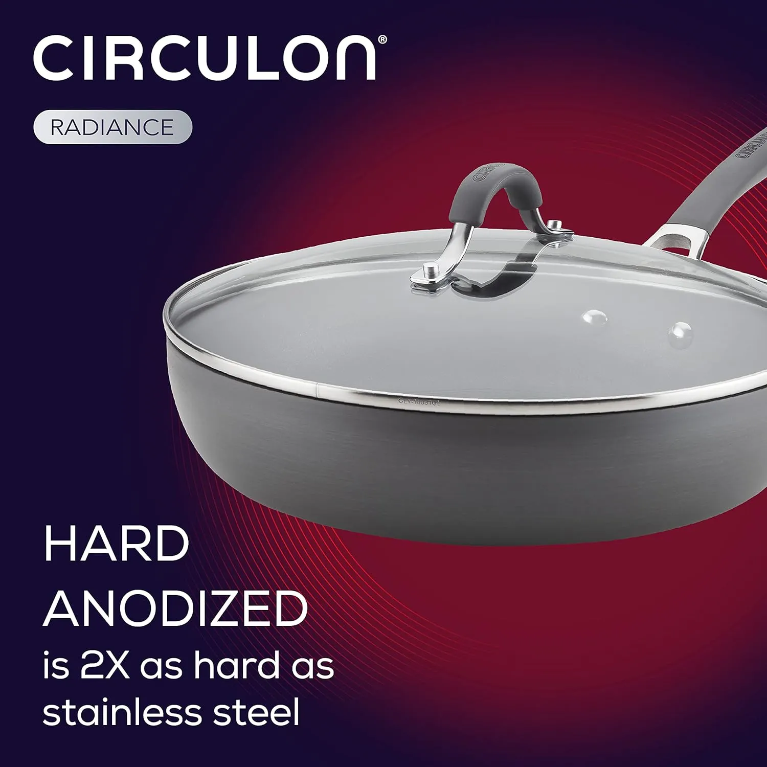 Circulon 83903 Radiance Hard Anodized Nonstick Cookware Pots and Pans Set, 10 Piece, Gray & Radiance Deep Hard Anodized Nonstick Frying Pan/Fry Pan/Hard Anodized Skillet with Lid - 12 Inch, Gray