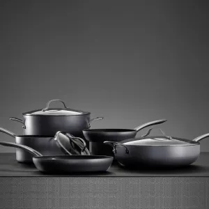 Classic Hard-Anodized Nonstick Cookware Set, 8-Piece Pots and Pans Set with Stay-Cool Handles, Durable & Oven Safe to 500°F