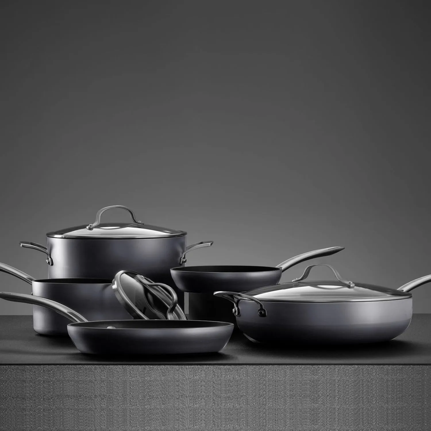 Classic Hard-Anodized Nonstick Cookware Set, 8-Piece Pots and Pans Set with Stay-Cool Handles, Durable & Oven Safe to 500°F