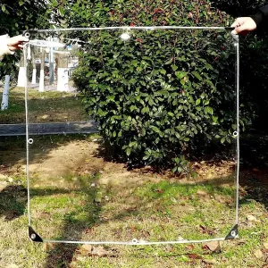 Clear Tarps Heavy Duty PVC, Transparent Tarp Durable Waterproof Dustproof Windproof, Tarpaulin with Grommets & Ropes for Greenhouse, Patio, Garden, Pavilion, Chicken, Porch, Outdoor（6' x 10'）