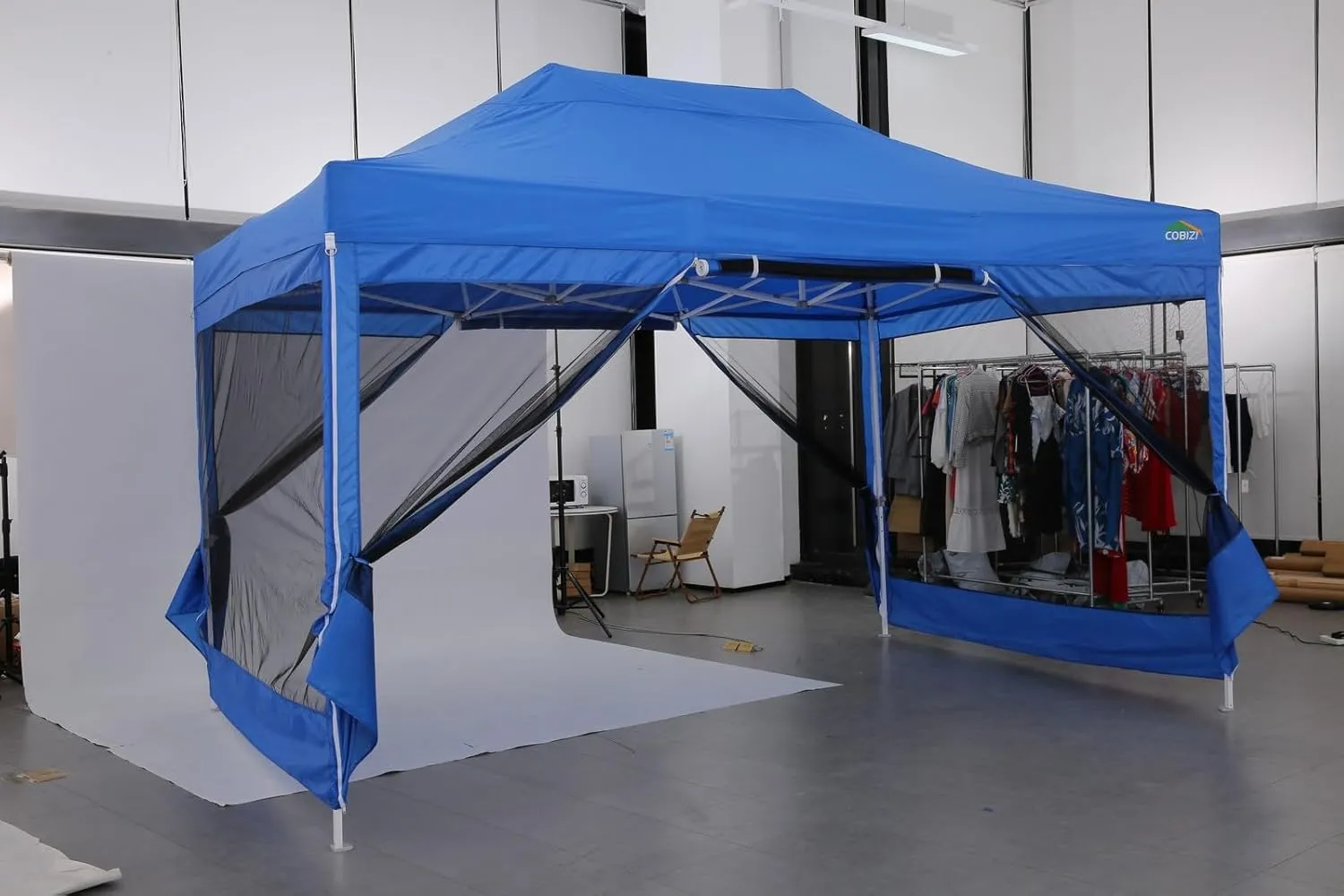 COBIZI 10x15 Canopy Tent, Heavy Duty Pop up Canopy with Sidewalls, Waterproof Easy Setup Canopy with Mosquito Netting, Outdoor Instant Screen Tents for Parties, Wedding, Backyard with Carry Bag, Black