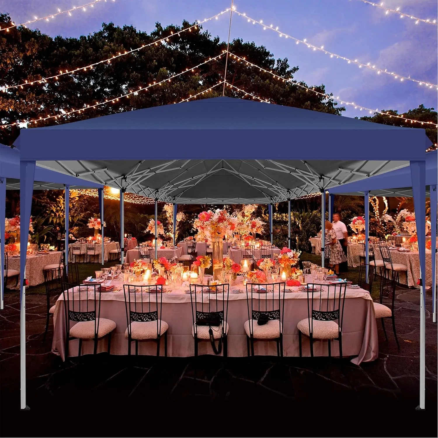 COBIZI 10x30 Pop Up Canopy Tent with Removable Sidewalls, Waterproof Portable Easy Up Canopy with Carry Bag, Instant Outdoor Shelter Tents for Parties, Events, Backyard Gatherings, Weddings, Navy Blue
