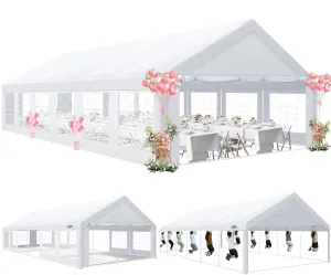 COBIZI 20x40 Heavy Duty Waterproof Party Tent with 8 Removable Sidewalls & 4 Built-in Sandbag, Outdoor Wedding Large Tent, UV 50 