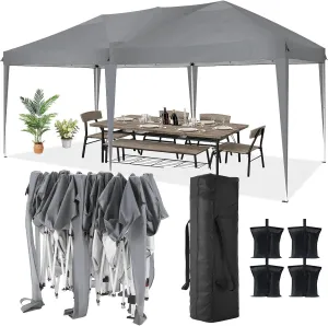 COBIZI Canopy 10x20 Pop Up Canopy Tent Party Tents for Parties Weddings Backyard Waterproof Canopy Outdoor Commercial Instant Canopy Event Tent with Stakes, Ropes,Sandbags, Grey
