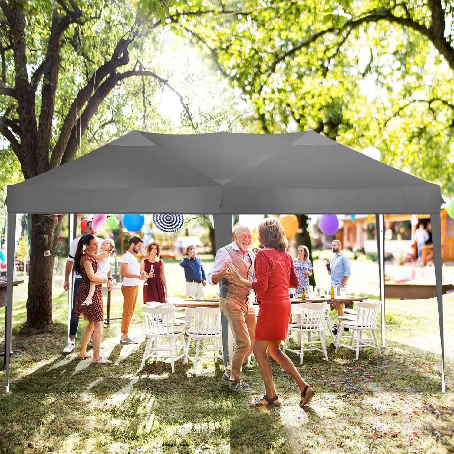 COBIZI Canopy 10x20 Pop Up Canopy Tent Party Tents for Parties Weddings Backyard Waterproof Canopy Outdoor Commercial Instant Canopy Event Tent with Stakes, Ropes,Sandbags, Grey