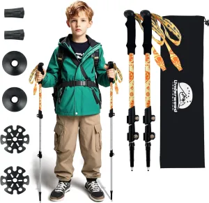 Collapsible Hiking Poles for Kids - 2 Pack Aluminum Trekking Poles Collapsible Hiking Sticks, Lightweight Adjustable Travel Backpacking Gear with Quick-Lock System by Underwood Aggregator