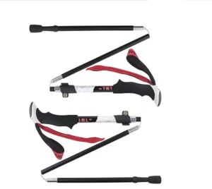 Collapsible Hiking Poles – Lightweight Aluminum Trekking Poles with Tungsten Tips, Quick Flip Lock, Grip – 2-Pack Adjustable Walking Sticks
